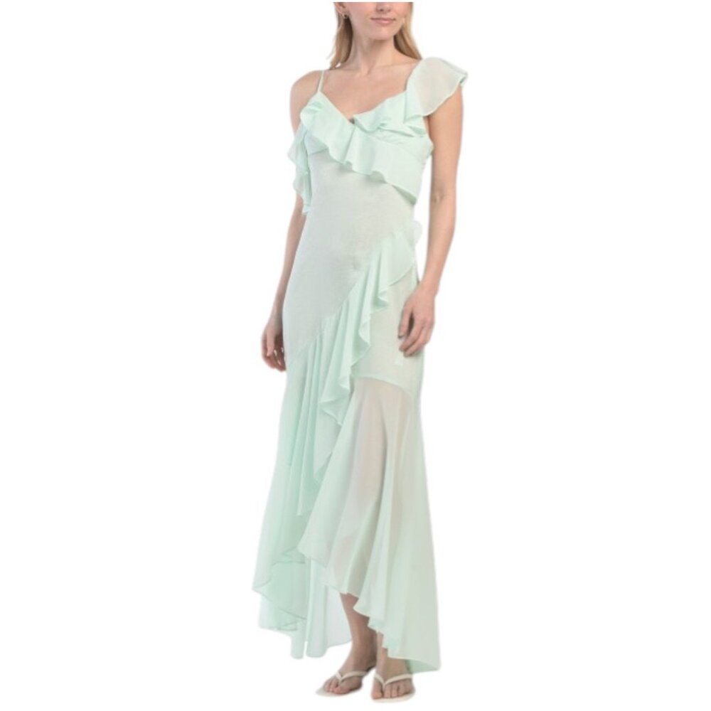 EN SAISON Satin Ruffle Slip